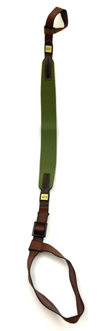 Vero Vellini Standard Shotgun Sling (Green Neoprene / Brown Leather)